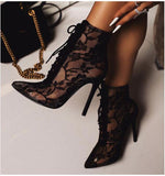 Black Mesh Women's Boots
