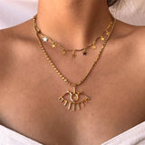 Multilayer Cross Gold Necklaces