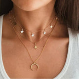 Multilayer Cross Gold Necklaces