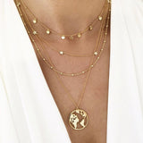 Multilayer Cross Gold Necklaces