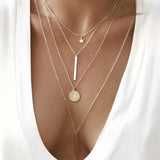 Multilayer Cross Gold Necklaces