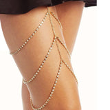 Sexy Multilayer Crystal Leg Body