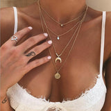 Multilayer Cross Gold Necklaces