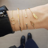 Gold Moon Bracelet Set