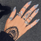 Bohemian Retro Crystal Ring Set