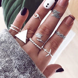 Bohemian Retro Crystal Ring Set