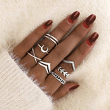 Bohemian Retro Crystal Ring Set