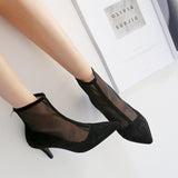 Pointed Mesh Short Boots