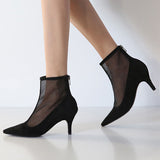Pointed Mesh Short Boots